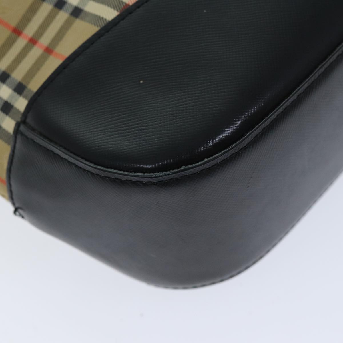 Burberrys Nova Check Tote Bag Canvas Beige Black Auth ep4184