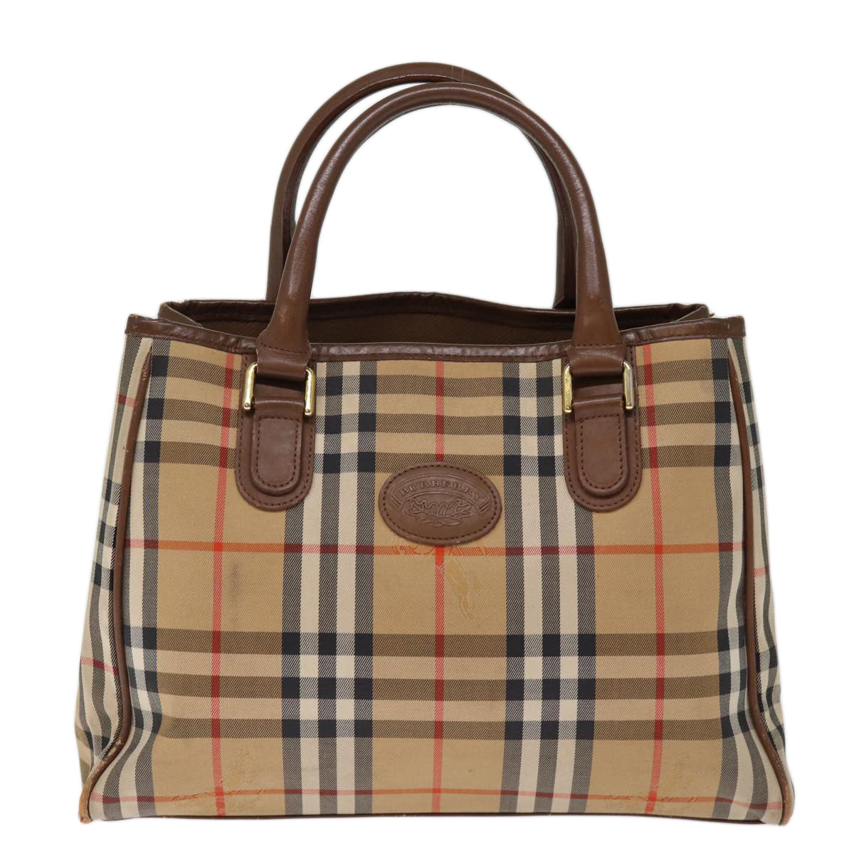 BURBERRY Nova Check Hand Bag Nylon Auth ep4200