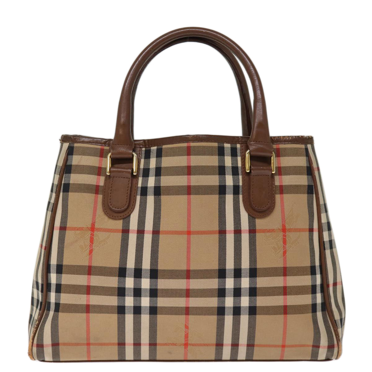 BURBERRY Nova Check Hand Bag Nylon Auth ep4200