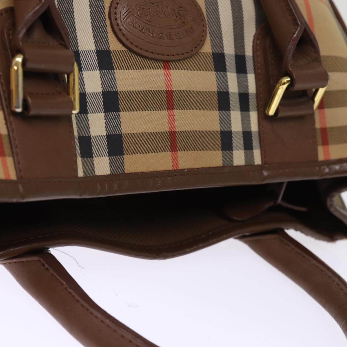 BURBERRY Nova Check Hand Bag Nylon Auth ep4200