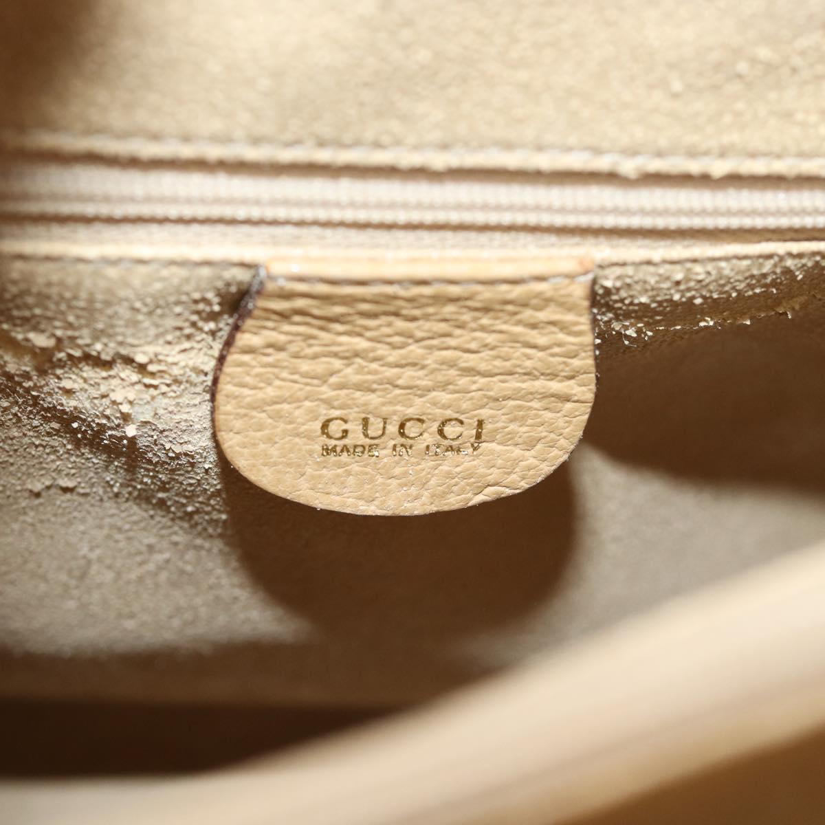 GUCCI Bamboo Hand Bag Suede Leather Beige 002 1186 0260 Auth ep4206