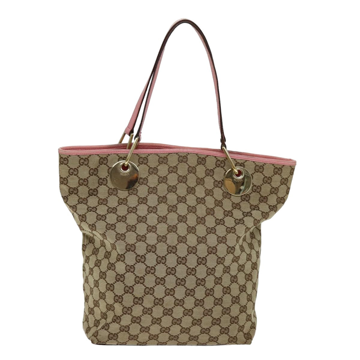 GUCCI GG Canvas Tote Bag Beige 120836 Auth ep4211