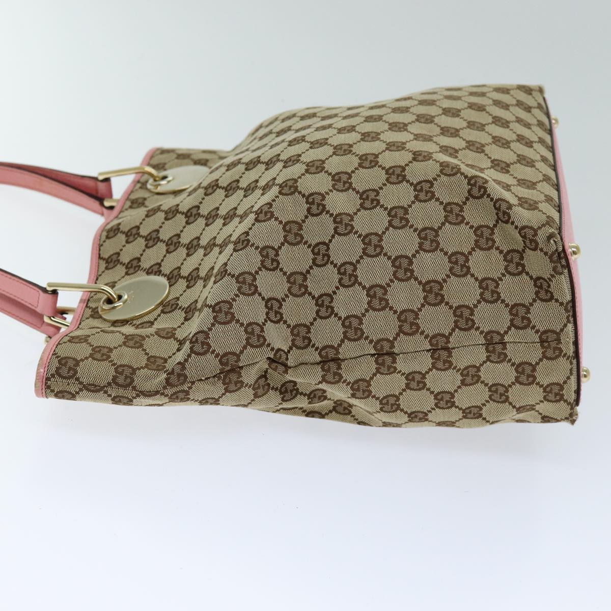 GUCCI GG Canvas Tote Bag Beige 120836 Auth ep4211