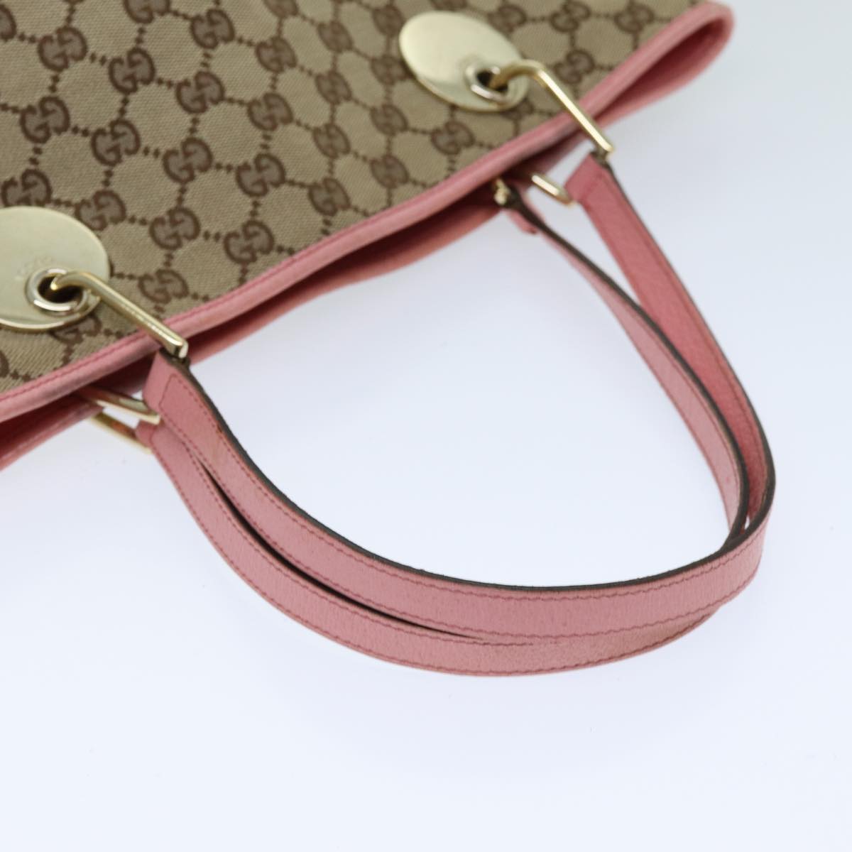 GUCCI GG Canvas Tote Bag Beige 120836 Auth ep4211