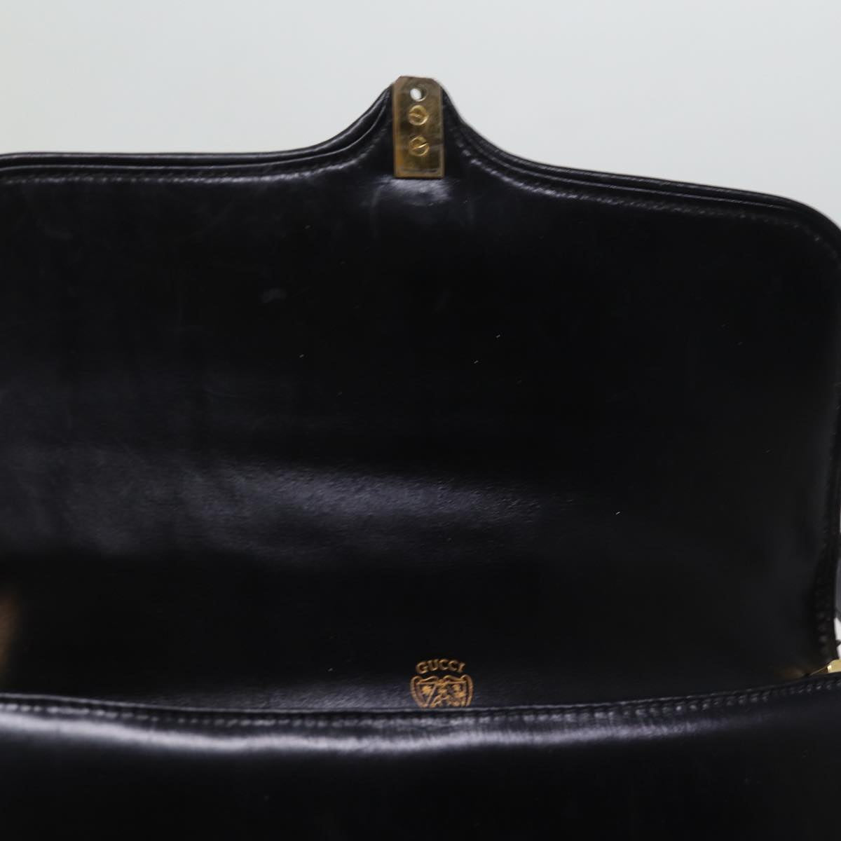 GUCCI Shoulder Bag Leather Black Auth ep4218