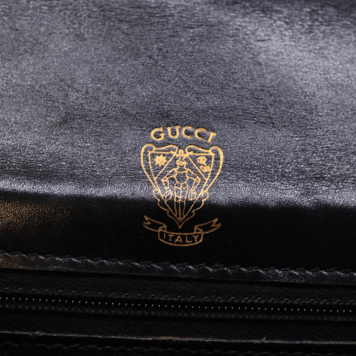 GUCCI Shoulder Bag Leather Black Auth ep4218