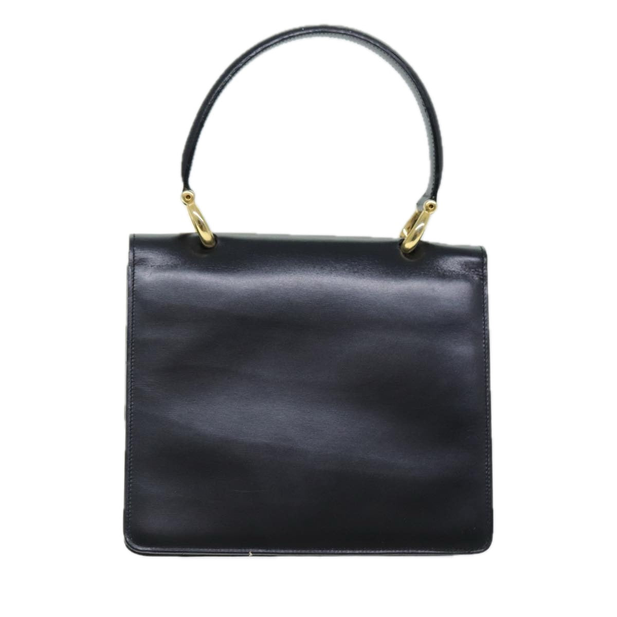 CELINE Hand Bag Leather Black Auth ep4220 - 0