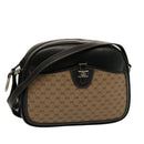 GUCCI Micro GG Canvas Shoulder Bag PVC Leather Beige Black Auth ep4221-1