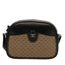 GUCCI Micro GG Canvas Shoulder Bag PVC Leather Beige Black Auth ep4221-2
