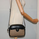 GUCCI Micro GG Canvas Shoulder Bag PVC Leather Beige Black Auth ep4221-23