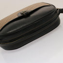 GUCCI Micro GG Canvas Shoulder Bag PVC Leather Beige Black Auth ep4221-6