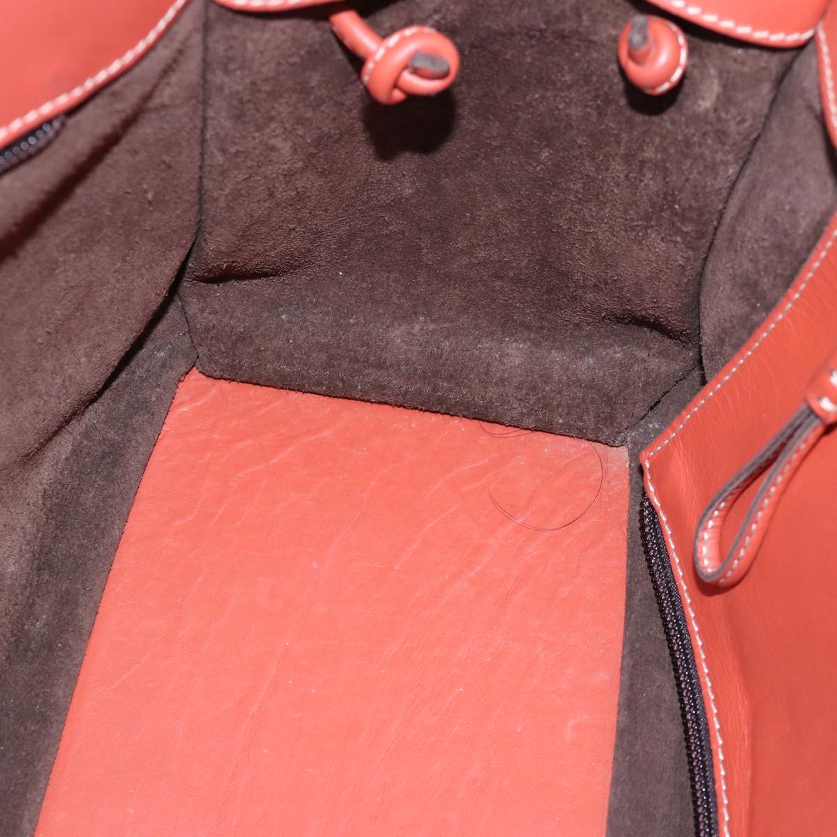 LOEWE Anagram Tote Bag Leather Orange Auth ep4224