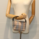 BURBERRY Pouch Nylon Beige Black Auth ep4226-18