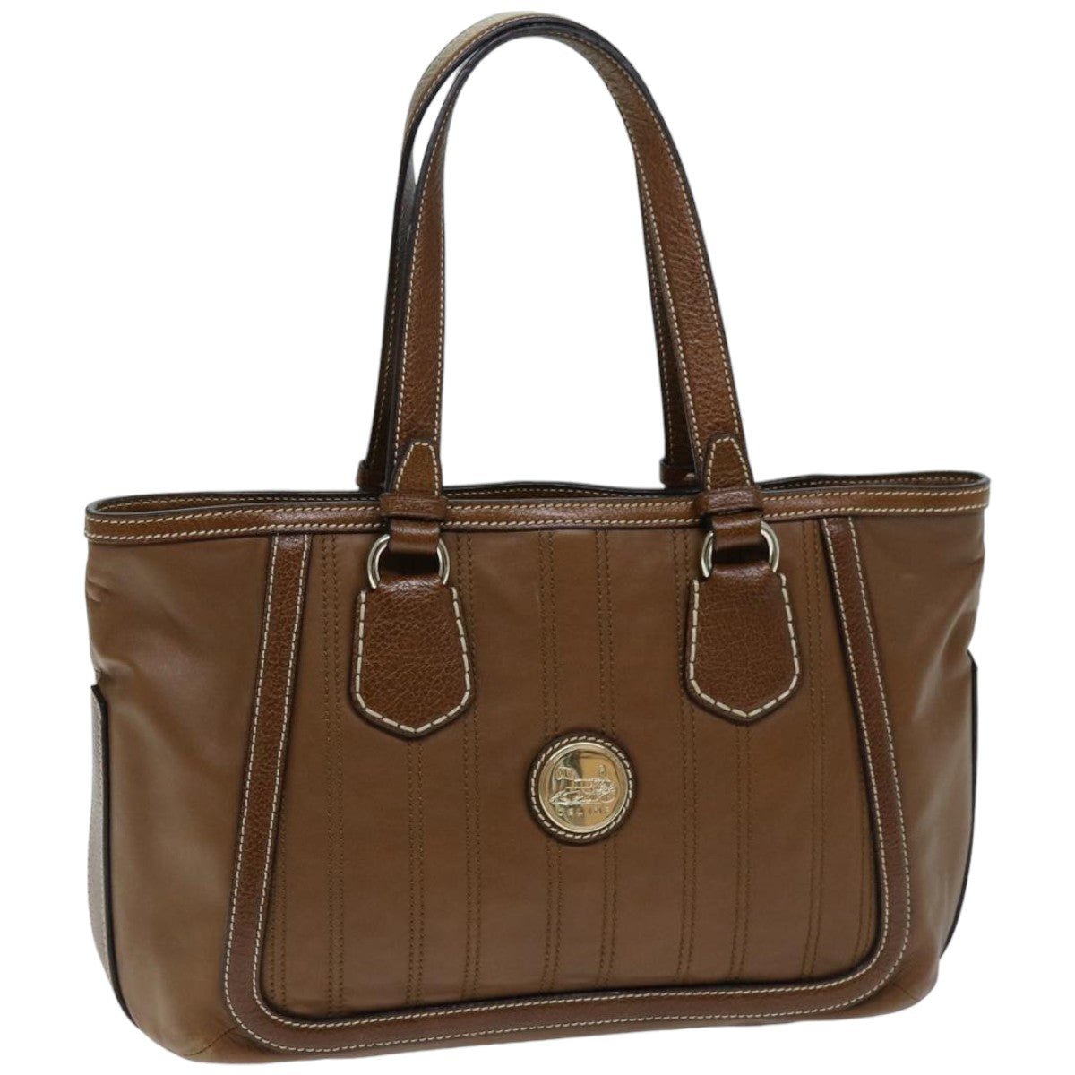 CELINE Tote Bag Leather Brown Auth ep4230