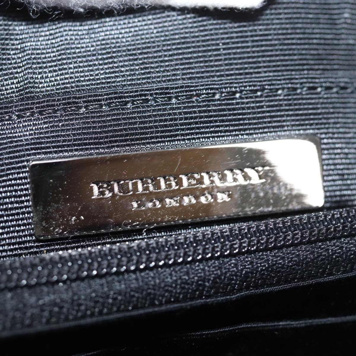 BURBERRY Hand Bag Leather Black Auth ep4234