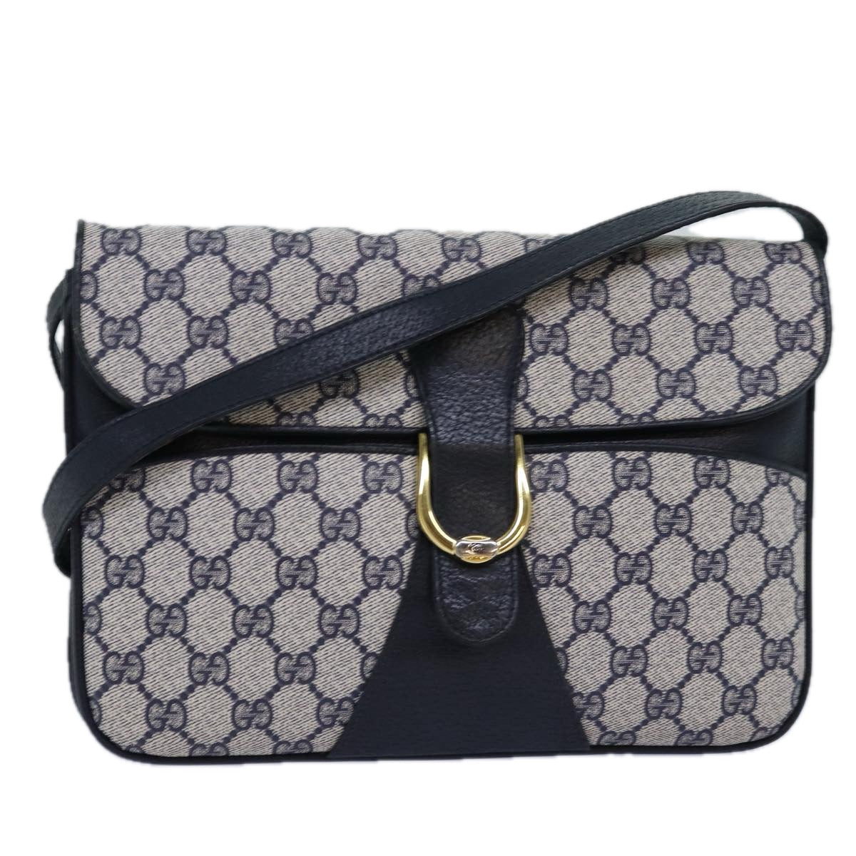 GUCCI GG Supreme Shoulder Bag PVC Navy Auth ep4236