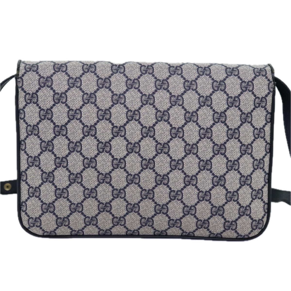 GUCCI GG Supreme Shoulder Bag PVC Navy Auth ep4236 - 0