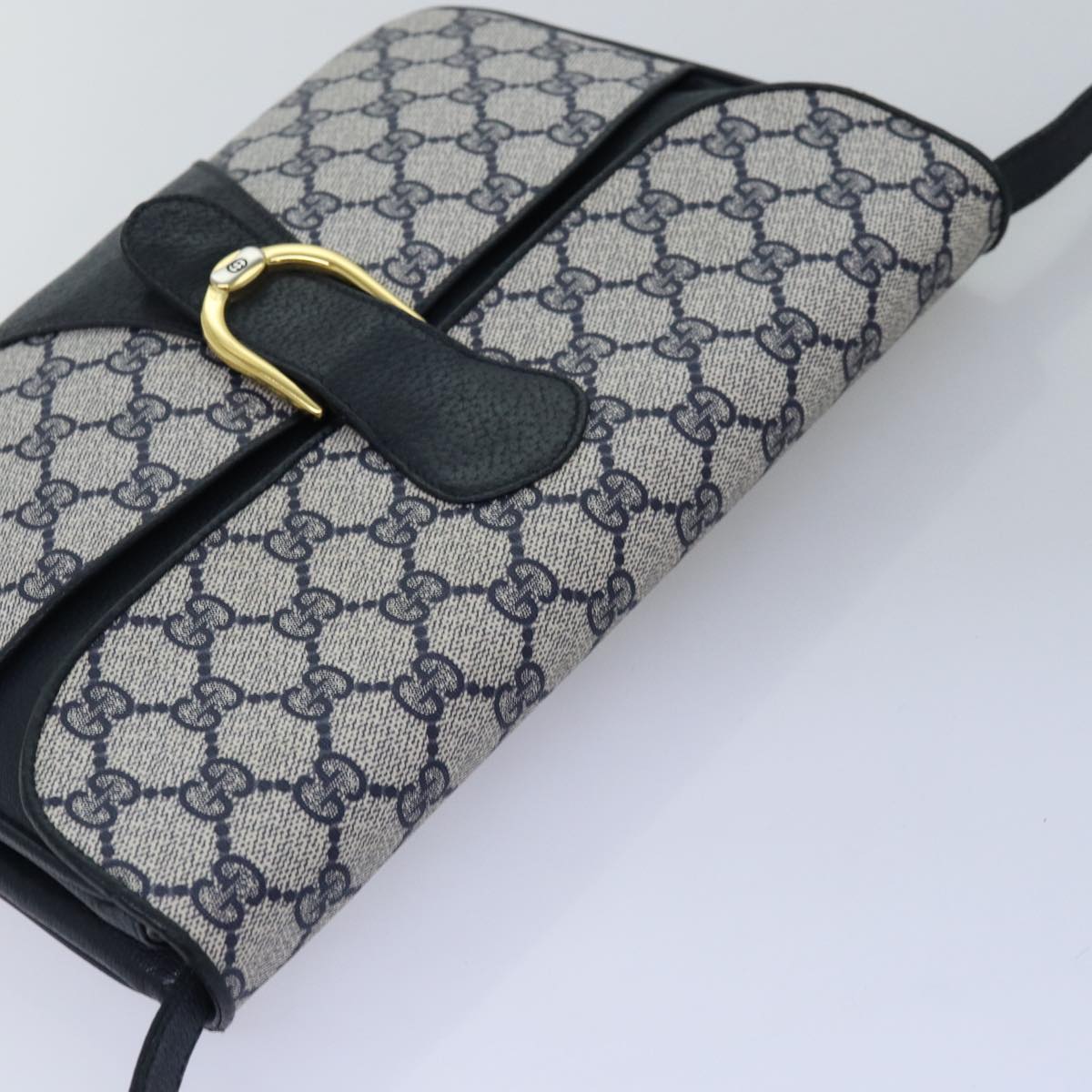 GUCCI GG Supreme Shoulder Bag PVC Navy Auth ep4236