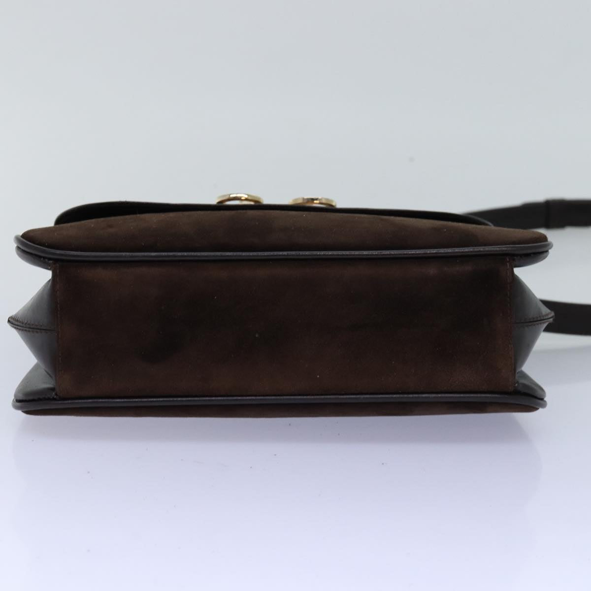 GUCCI Shoulder Bag Suede Leather Brown Auth ep4243