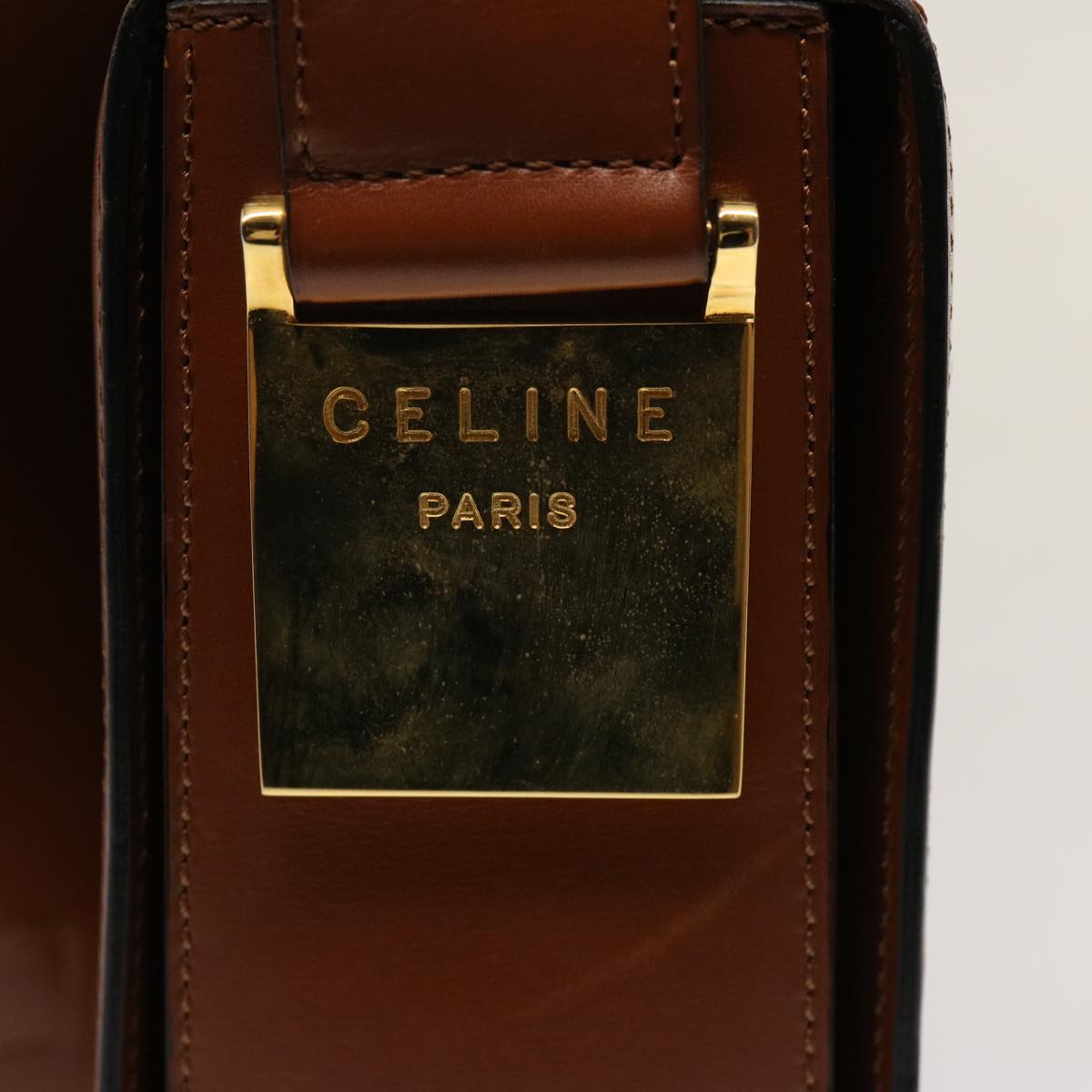 CELINE Shoulder Bag Beige Auth ep4246