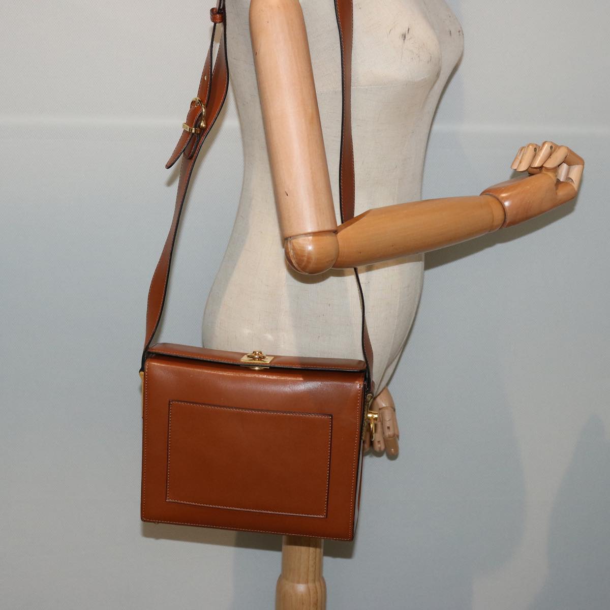 CELINE Shoulder Bag Beige Auth ep4246