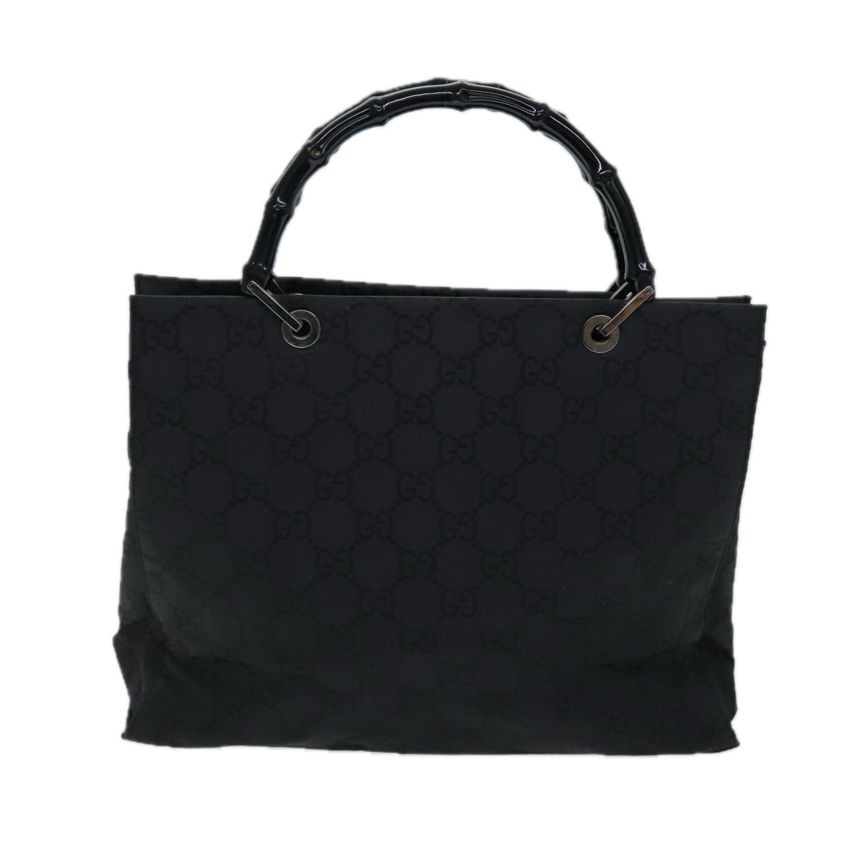 GUCCI Bamboo GG Canvas Hand Bag Black 002 1010 3754 Auth ep4256 - 0