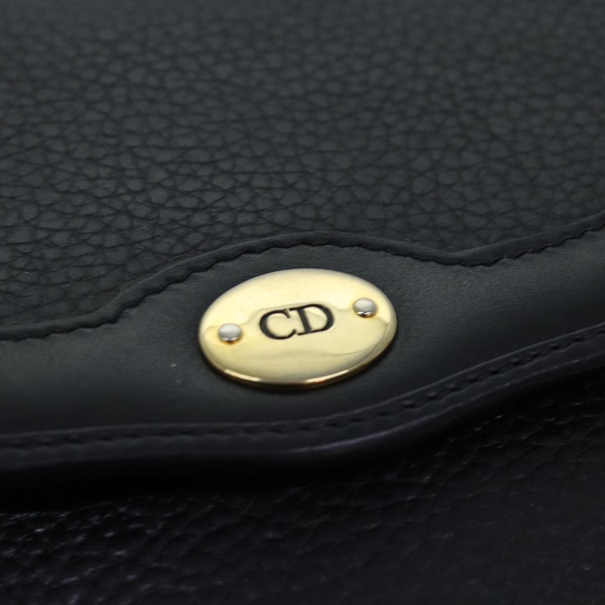 Christian Dior Shoulder Bag Leather Black Auth ep4260