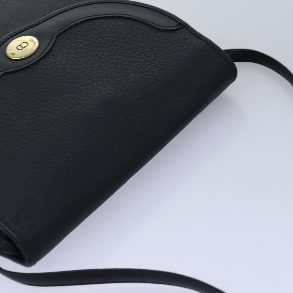 Christian Dior Shoulder Bag Leather Black Auth ep4260