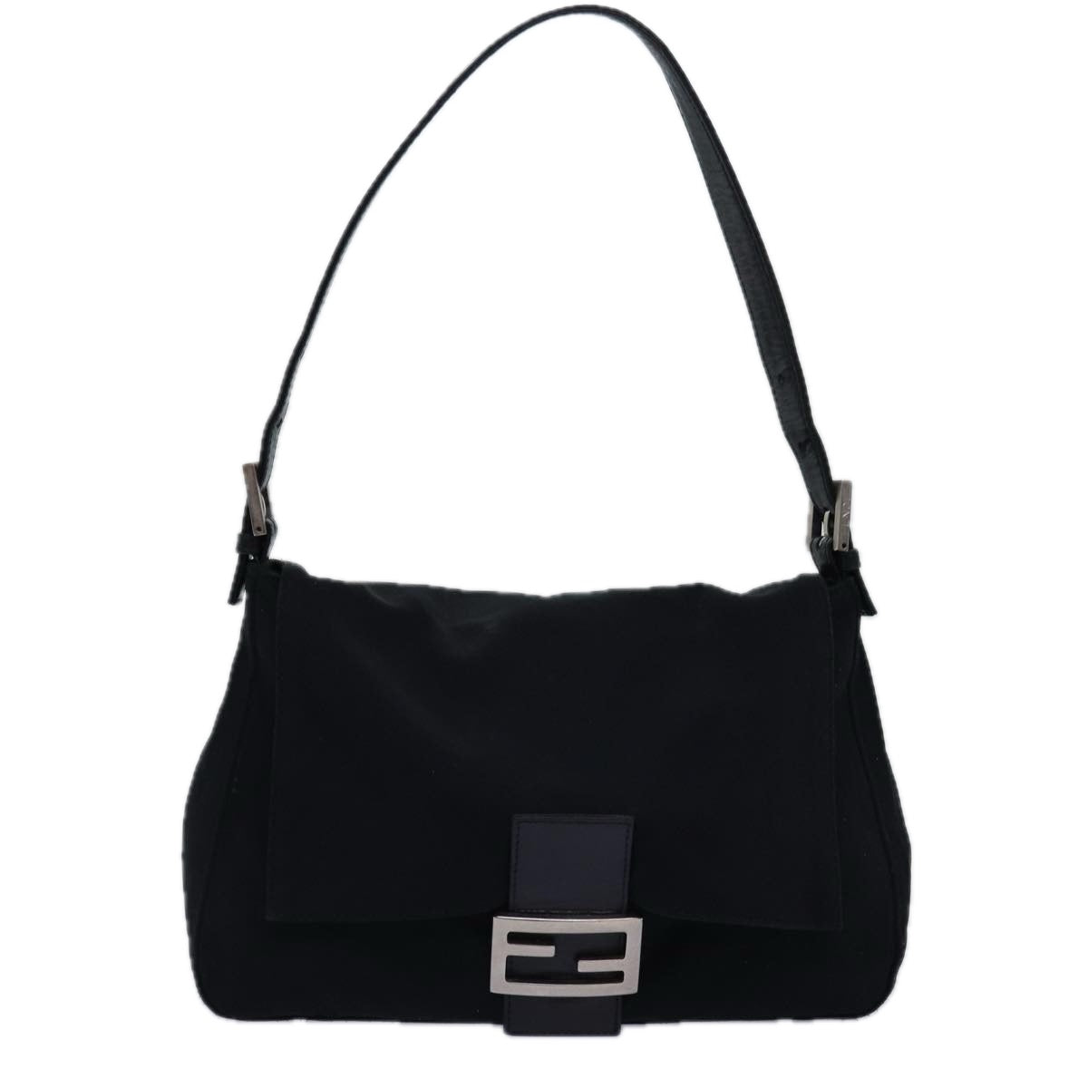 FENDI Mamma Baguette Shoulder Bag Nylon Black Auth ep4266