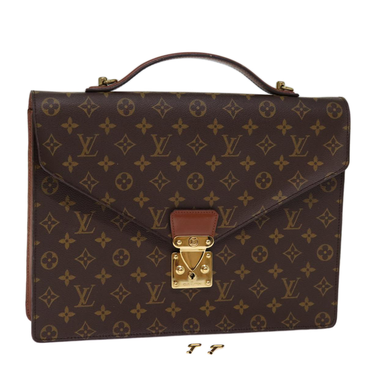 LOUIS VUITTON Monogram Porte Documents Bandouliere Bag M53338 LV Auth ep4274