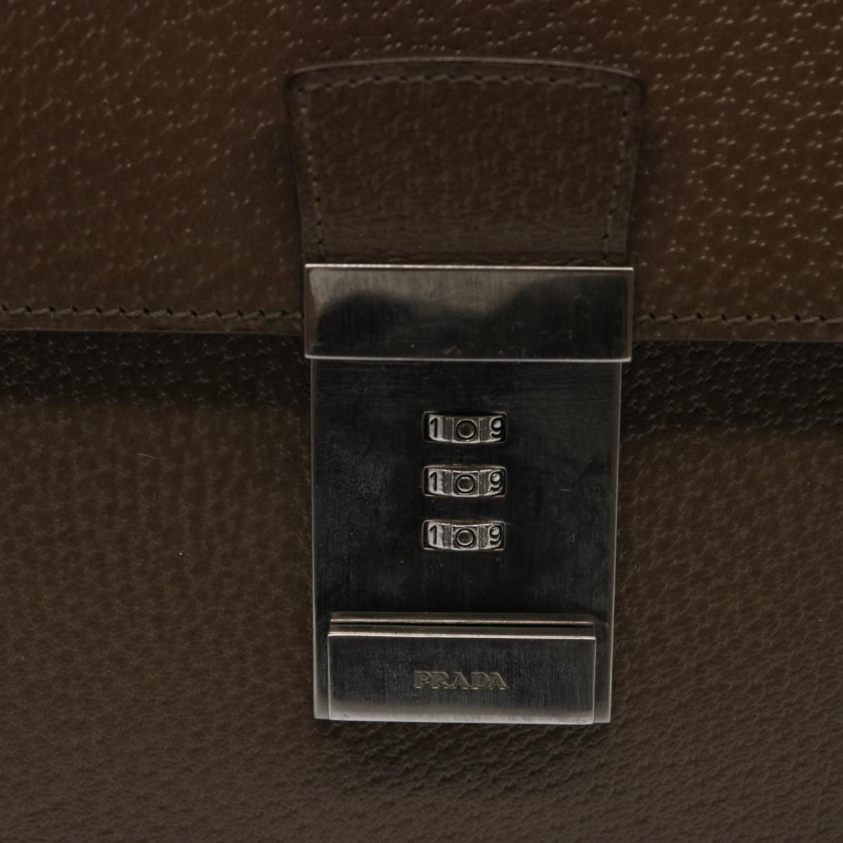 PRADA Business Bag Leather Brown Auth ep4278