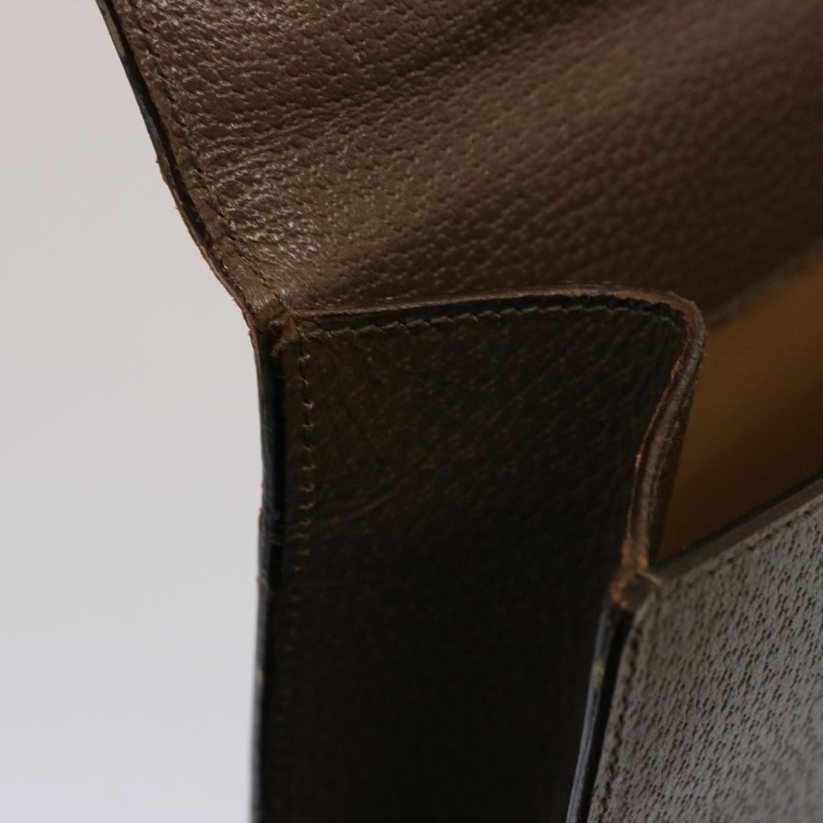 PRADA Business Bag Leather Brown Auth ep4278