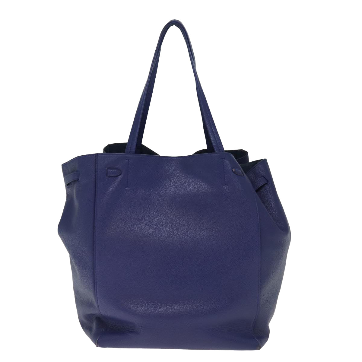 CELINE Tote Bag Leather Blue Auth ep4279