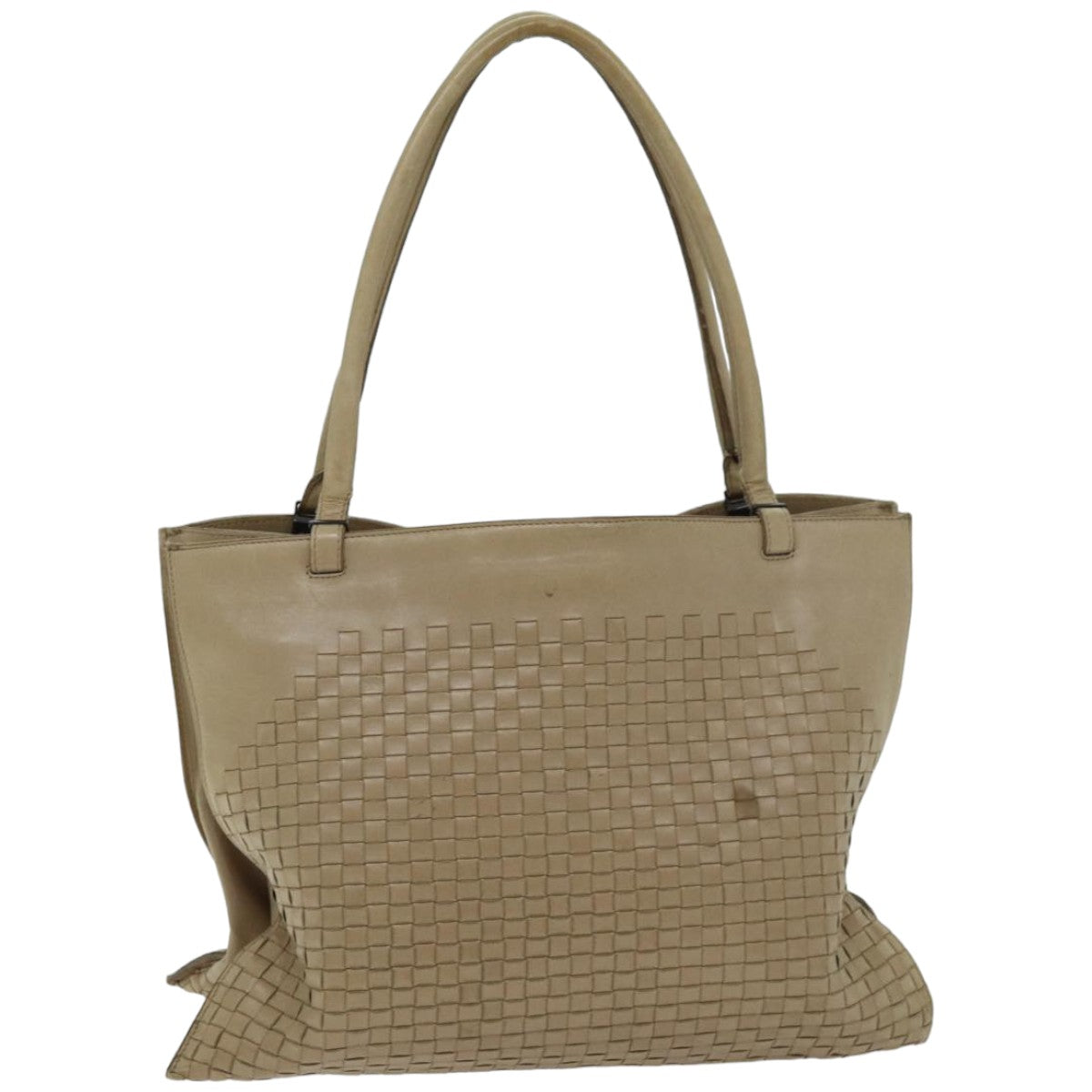 BOTTEGA VENETA INTRECCIATO Tote Bag Leather Beige Auth ep4285