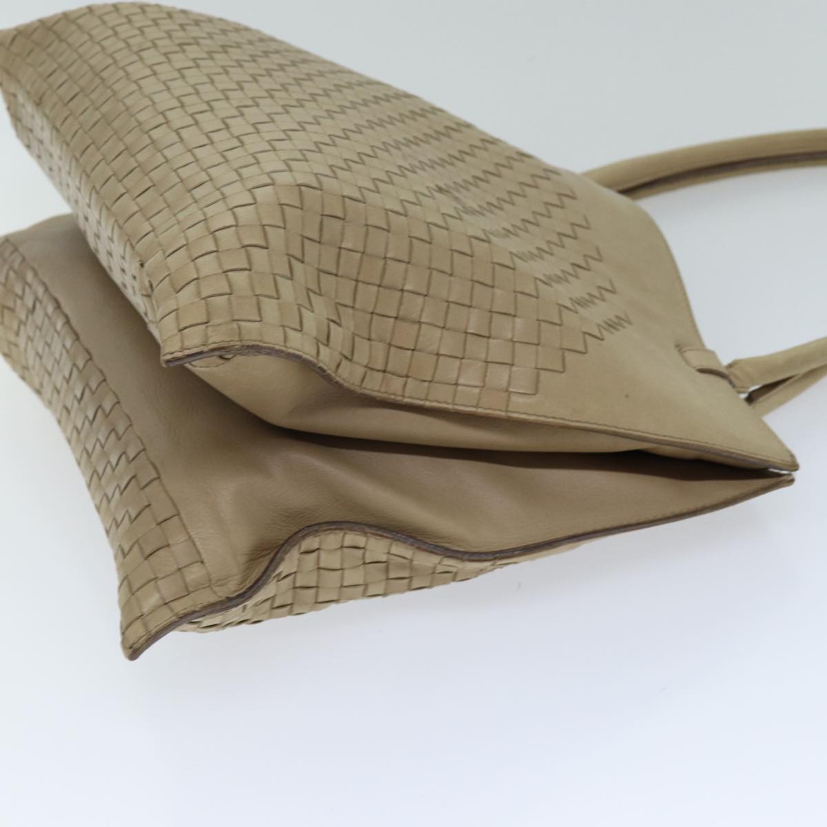 BOTTEGA VENETA INTRECCIATO Tote Bag Leather Beige Auth ep4285