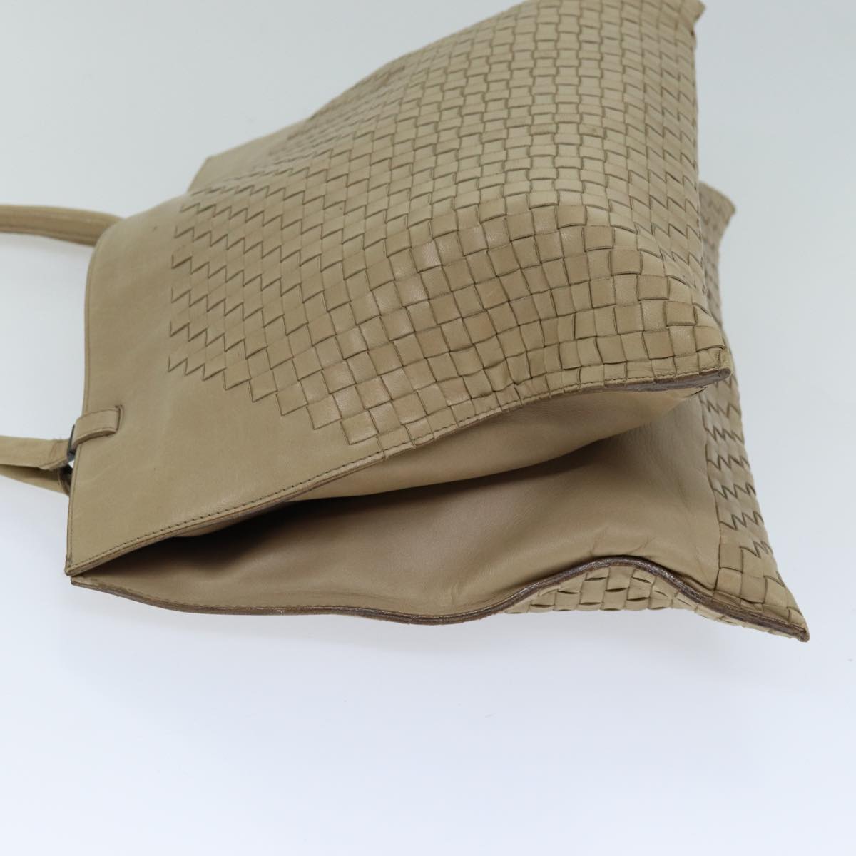 BOTTEGA VENETA INTRECCIATO Tote Bag Leather Beige Auth ep4285