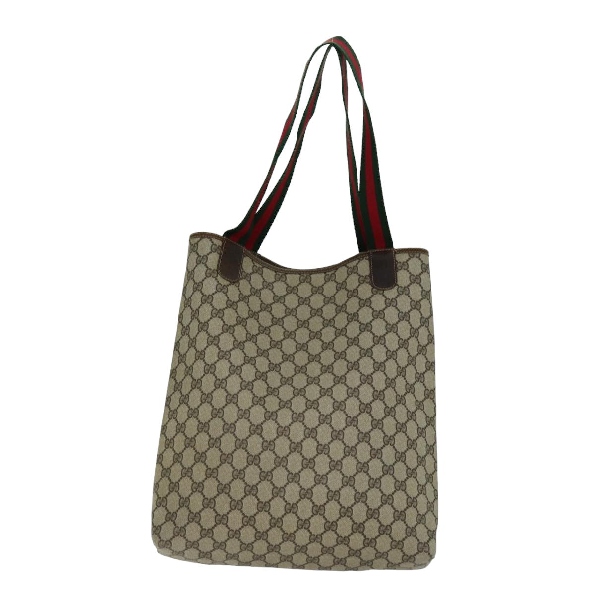 GUCCI GG Supreme Web Sherry Line Tote Bag PVC Beige Red 002 4487 39 Auth ep4289 - 0