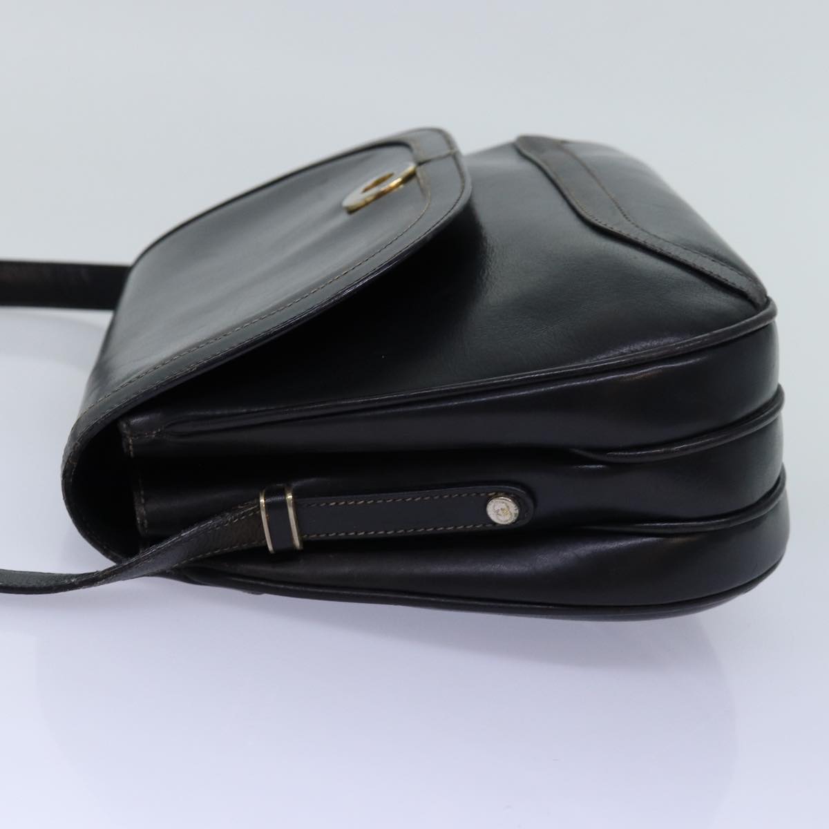 GUCCI Shoulder Bag Leather Black Auth ep4294