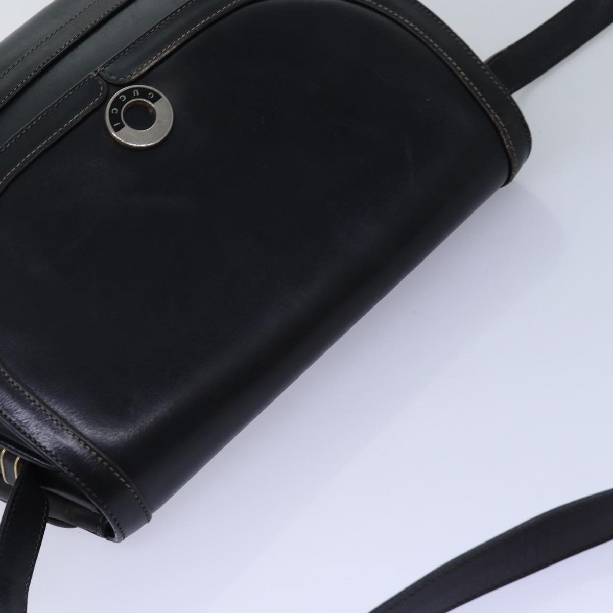 GUCCI Shoulder Bag Leather Black Auth ep4294