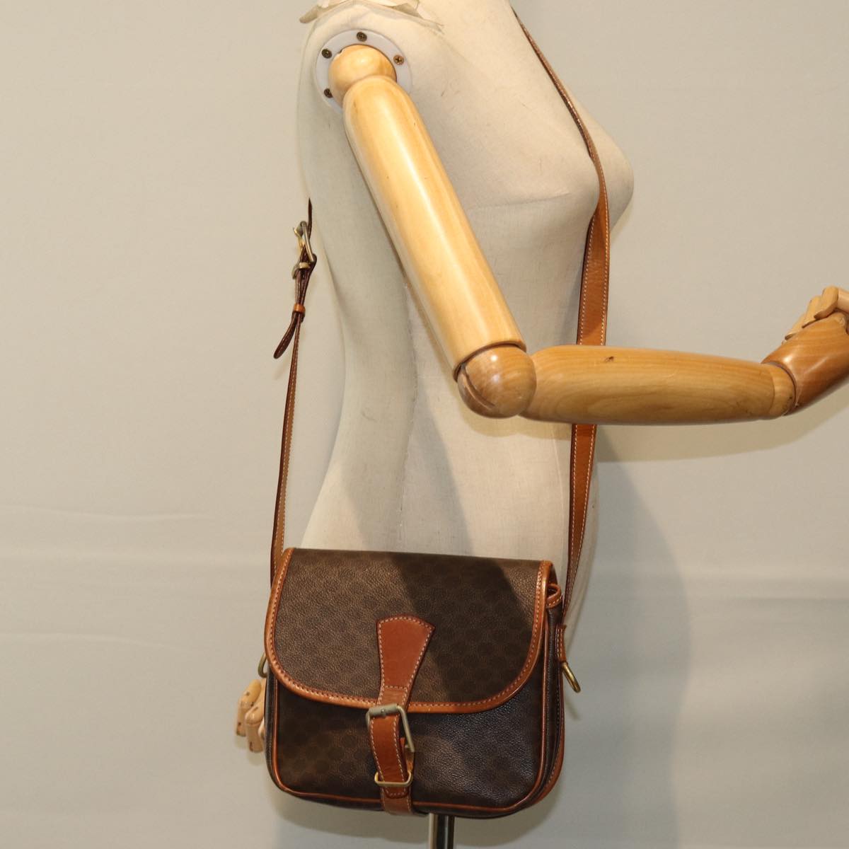 CELINE Macadam Canvas Shoulder Bag Macadam Canvas Auth ep4296