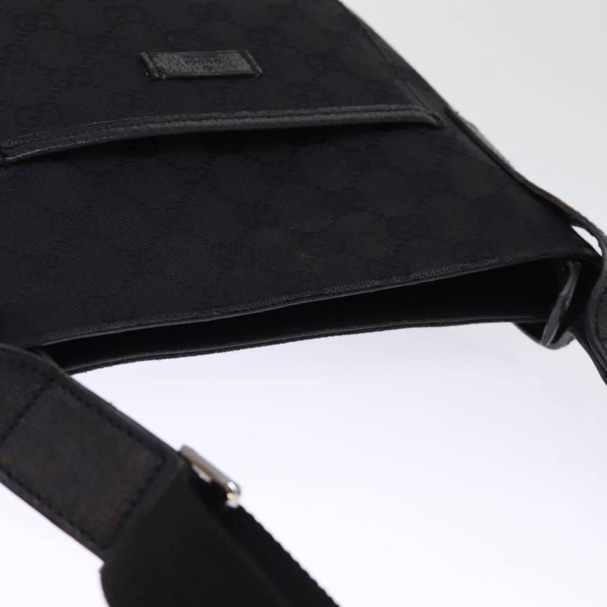 GUCCI GG Canvas Shoulder Bag Black 122793 Auth ep4298