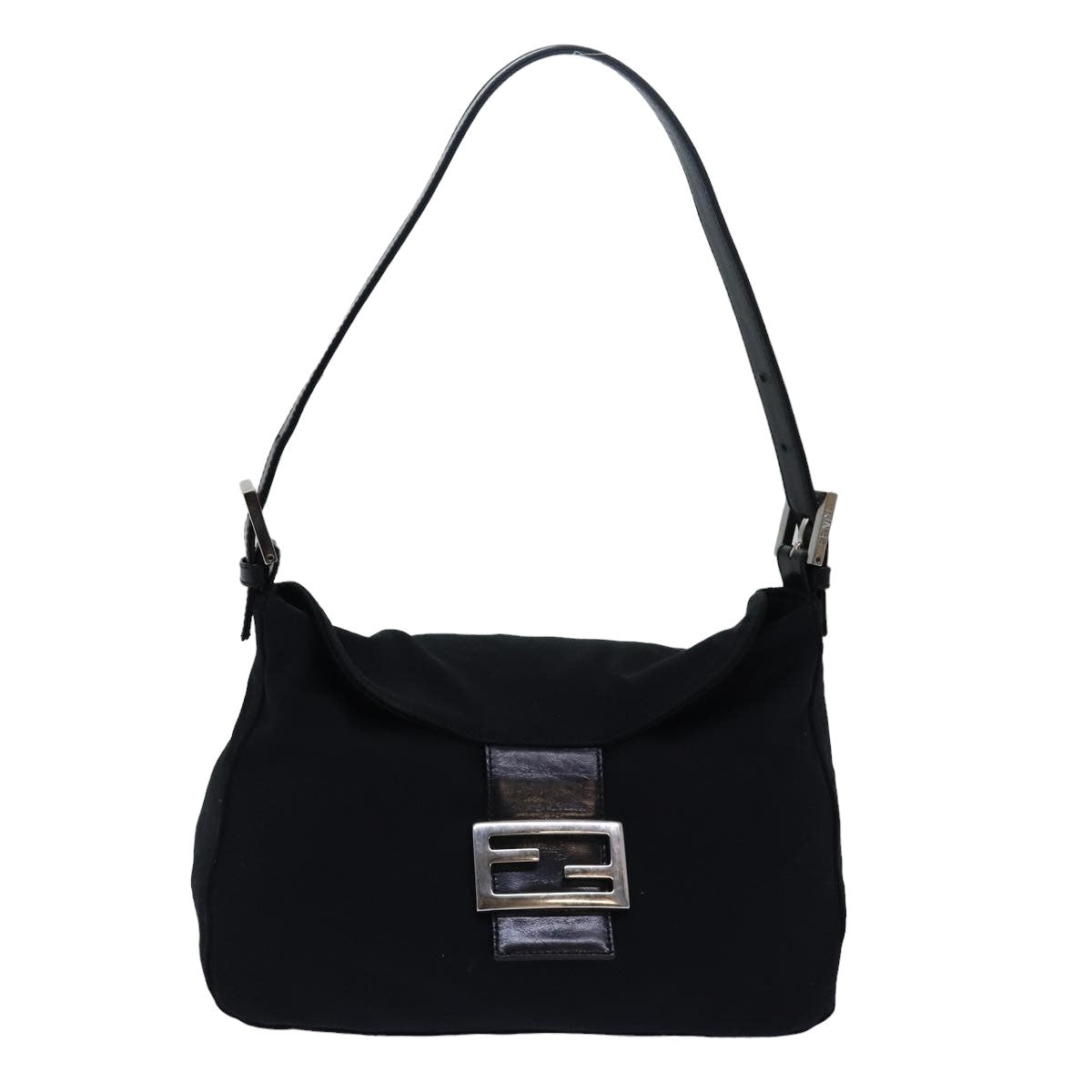 FENDI Mamma bucket Shoulder Bag Nylon Black Auth ep4304