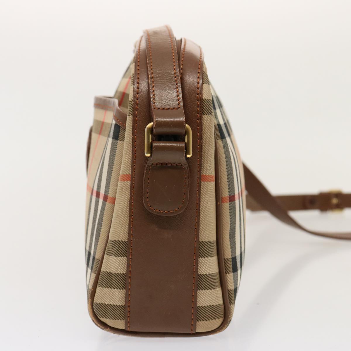 BURBERRY Nova Check Shoulder Bag Canvas Beige Auth ep4313