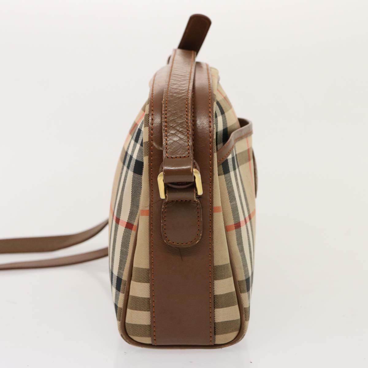 BURBERRY Nova Check Shoulder Bag Canvas Beige Auth ep4313