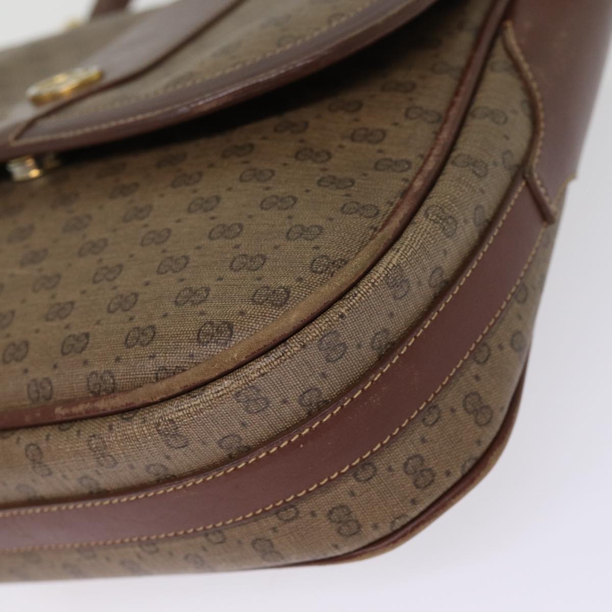 GUCCI Micro GG Supreme Shoulder Bag PVC Leather Brown 001 101 4425 Auth ep4322