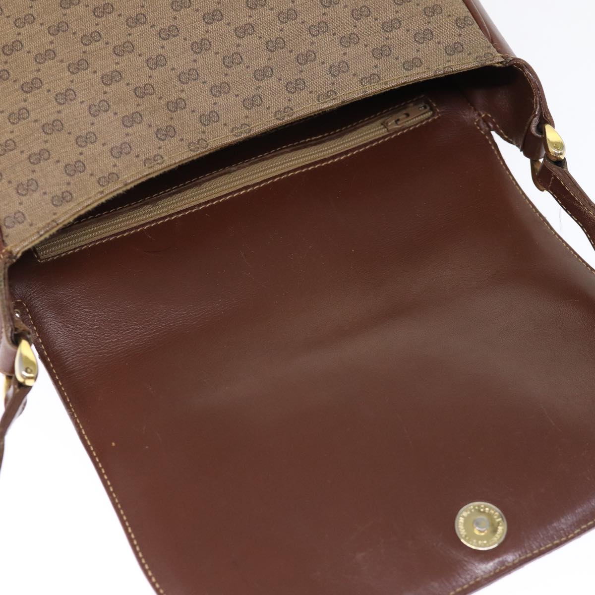 GUCCI Micro GG Supreme Shoulder Bag PVC Leather Brown 001 101 4425 Auth ep4322