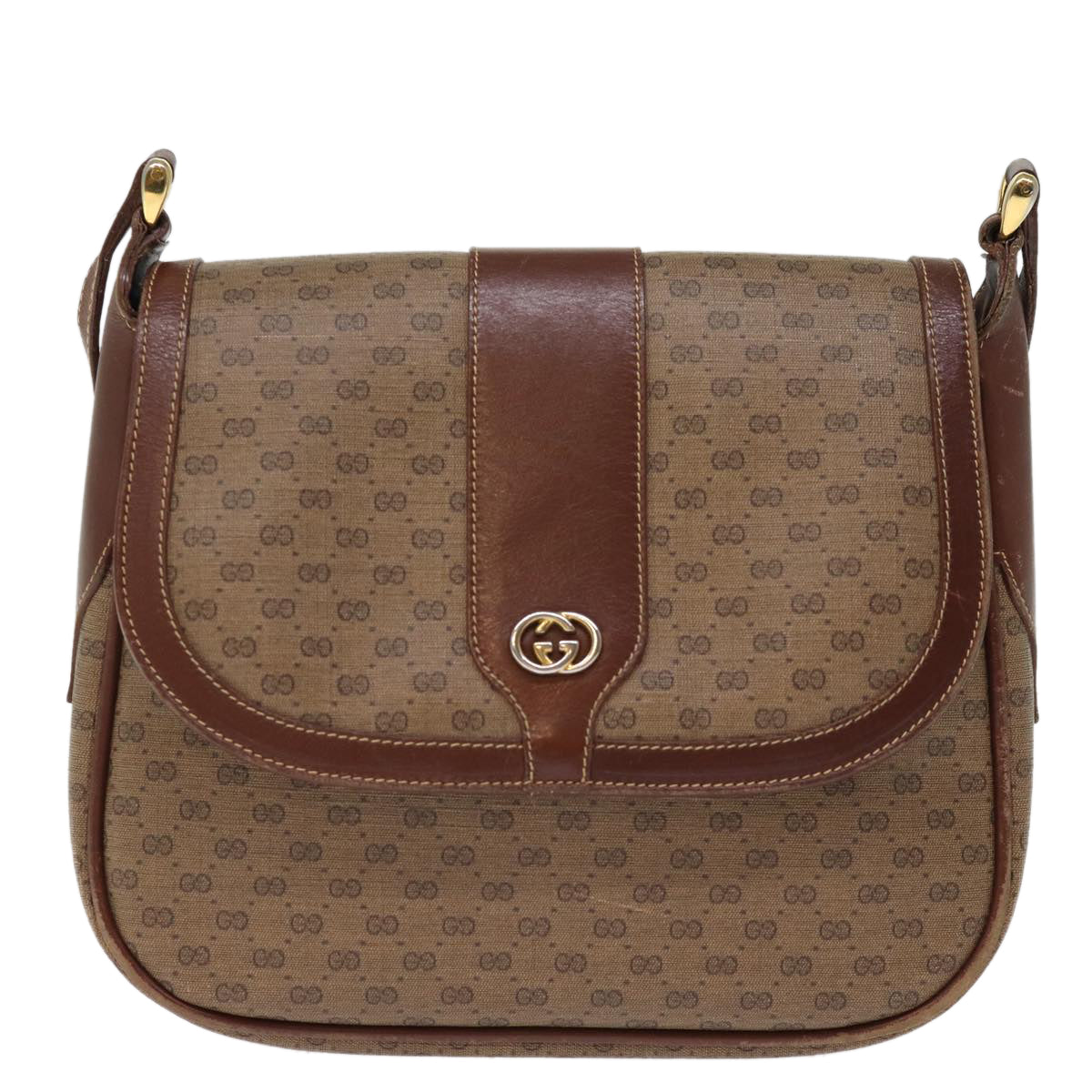 GUCCI Micro GG Supreme Shoulder Bag PVC Leather Brown 001 101 4425 Auth ep4322