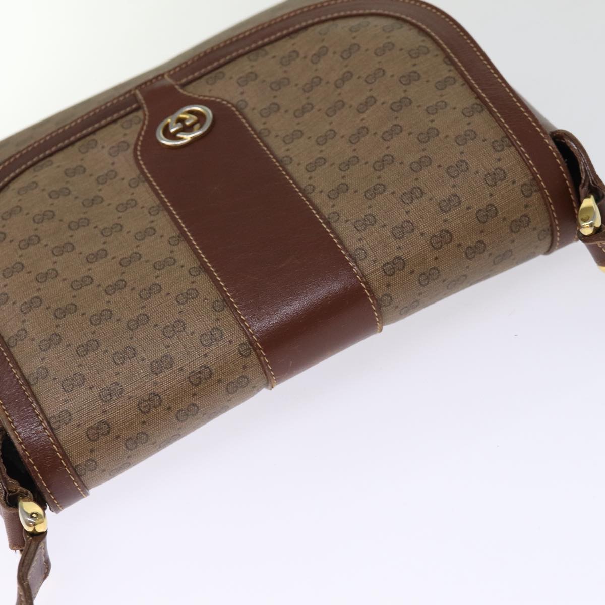 GUCCI Micro GG Supreme Shoulder Bag PVC Leather Brown 001 101 4425 Auth ep4322