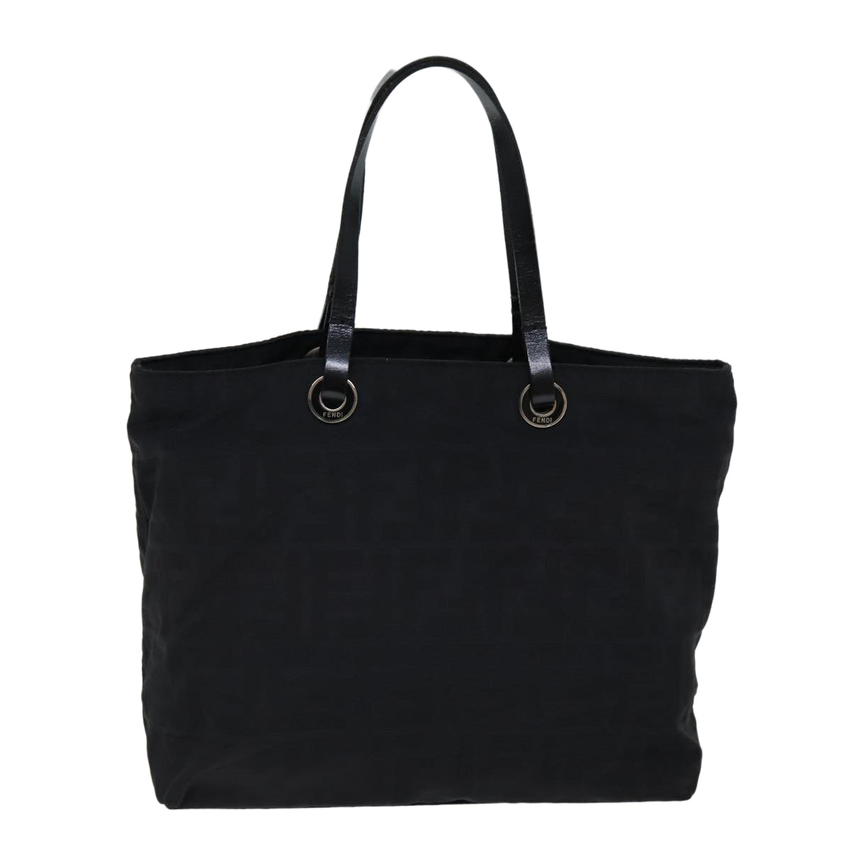 FENDI Zucca Canvas Hand Bag Black Auth ep4339