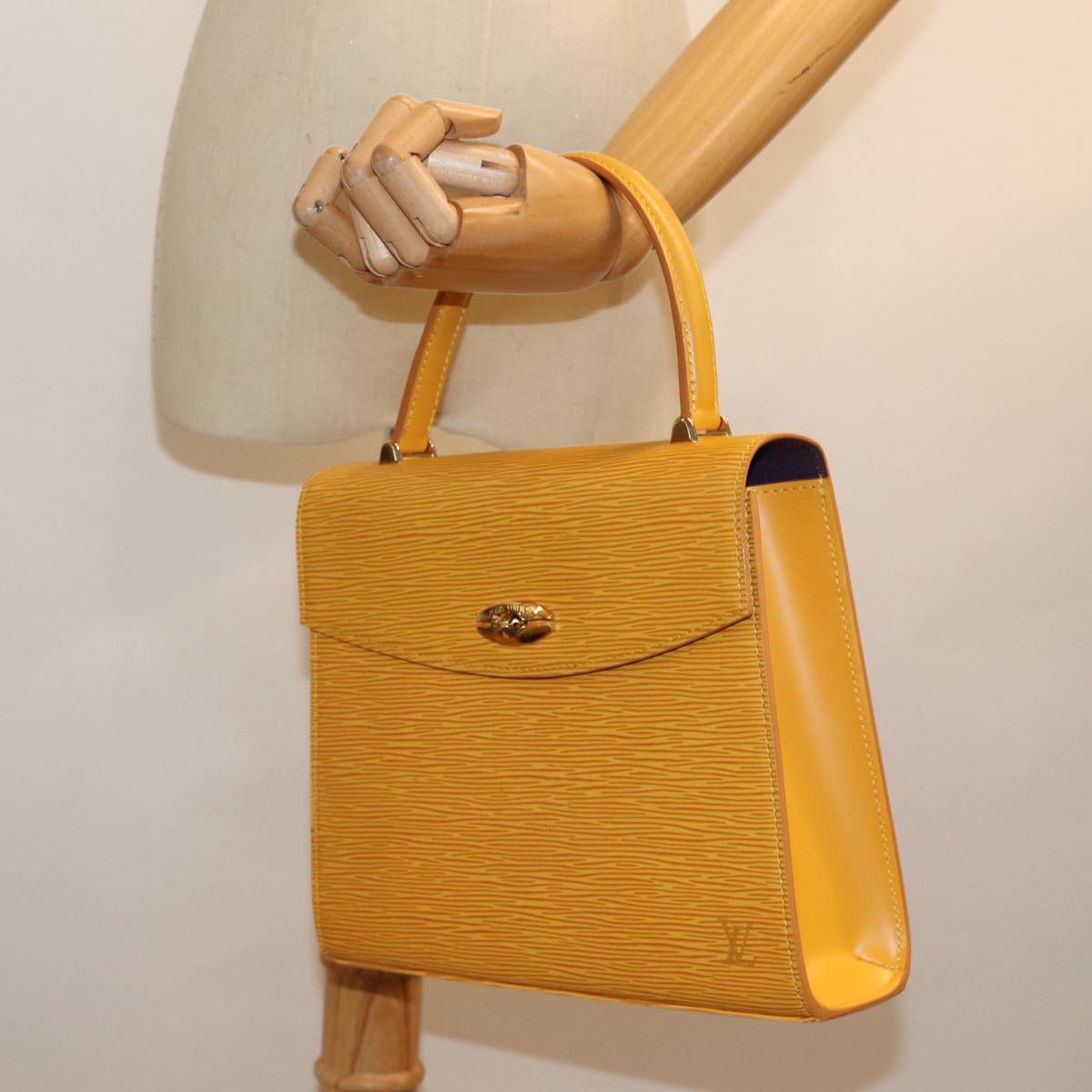 LOUIS VUITTON Epi Malesherbes Hand Bag Tassili Yellow Jonne M52379 Auth ep4341